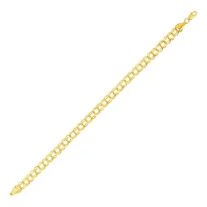 Unbranded 64938-7.25 Double Interlocking Link Bracelet In 10k Yellow G