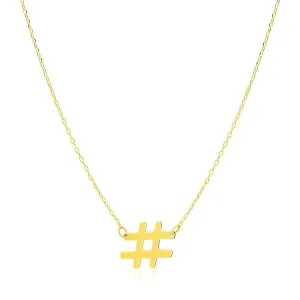 Unbranded 32664-18 14k Yellow Gold Hashtag Necklace Size: 18''