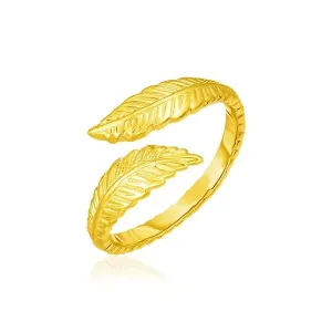 Unbranded 62282 14k Yellow Gold Bypass Style Toe Ring With Leaves