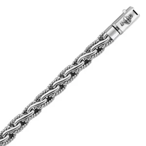 Unbranded 61039-7.5 Oxidized Sterling Silver Men's Chain Bracelet In A