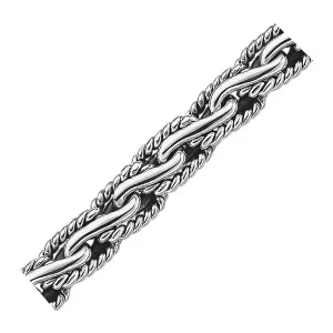 Unbranded 61039-7.5 Oxidized Sterling Silver Men's Chain Bracelet In A