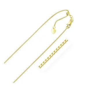 Unbranded 70104-22 14k Yellow Gold Adjustable Box Chain 0.85mm Size: 2