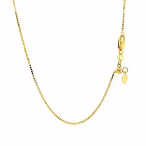 Unbranded 70104-22 14k Yellow Gold Adjustable Box Chain 0.85mm Size: 2