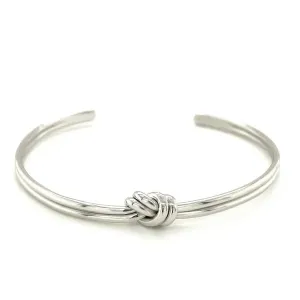 Unbranded 66005 Sterling Silver Rhodium Plated Knot Design Slim Open C