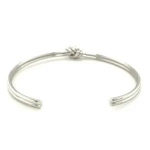 Unbranded 66005 Sterling Silver Rhodium Plated Knot Design Slim Open C