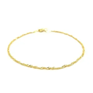 Unbranded 97242-7 10k Yellow Gold Singapore Bracelet 1.5mm Size: 7''