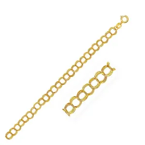 Unbranded 48873-7 5.0 Mm 14k Yellow Gold Triple Link Charm Bracelet Si