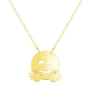 Unbranded 86654-16 14k Yellow Gold Necklace With Hugs Emoji Symbol Siz