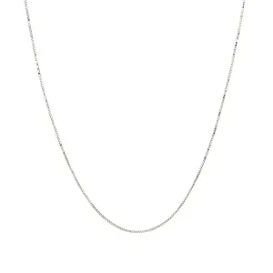 Unbranded 76676-18 10k White Gold Classic Box Chain 0.45mm Size: 18''