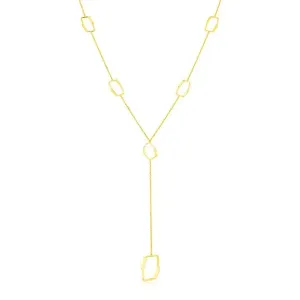 Unbranded 63293-18 14k Yellow Gold Necklace With Abstract Honeycomb St