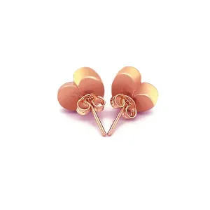 Unbranded 52489 14k Rose Gold Puffed Heart Shape Shiny Earrings