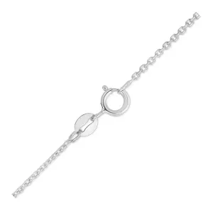 Unbranded 97826-13 14k White Gold Diamond Cut Cable Link Chain 1.1mm S