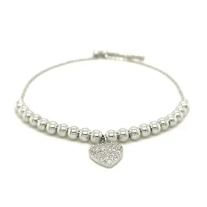 Unbranded 59675-9.25 Adjustable Bead Bracelet With Round Charm And Cub