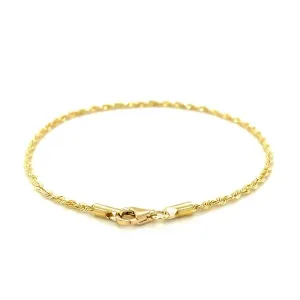 Unbranded 66400-10 2.0mm 10k Yellow Gold Diamond Cut Rope Anklet Size: