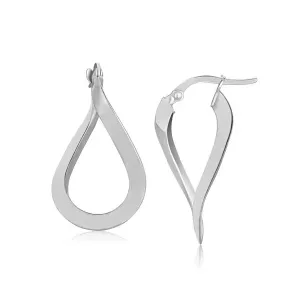 Unbranded 98706 14k White Gold Twisted Freeform Hoop Earrings