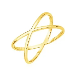 Unbranded 30260-8 14k Yellow Gold Polished X Profile Ring Size: 8