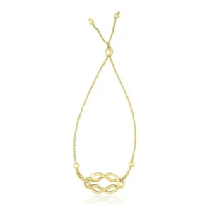 Unbranded 53709-9.25 14k Yellow Gold Reef Knot Style Adjustable Lariat