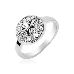 Unbranded 66707-8 Sterling Silver Textured Sand Dollar Ring Size: 8