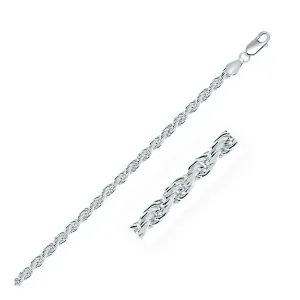 Unbranded 63614-22 Sterling Silver 3.6mm Diamond Cut Rope Style Chain 