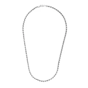 Unbranded 63614-22 Sterling Silver 3.6mm Diamond Cut Rope Style Chain 