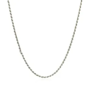 Unbranded 89978-22 Sterling Silver 1.4mm Diamond Cut Rope Style Chain 