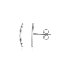 Unbranded 05630 14k White Gold Curve Climber Post Earrings