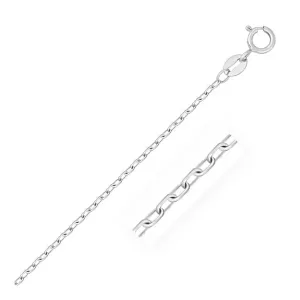 Unbranded 94513-18 14k White Gold Faceted Cable Link Chain 1.3mm Size: