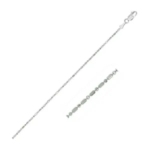 Unbranded 75965-20 14k White Gold Diamond-cut Bead Chain 1.0mm Size: 2