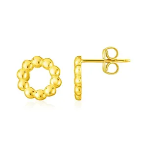 Unbranded 96050 14k Yellow Gold Beaded Circle Earrings