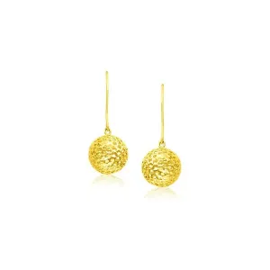 Unbranded 27529 14k Yellow Gold Dangling Round Mesh Earrings