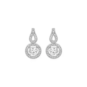 Unbranded 99437 Earrings With Circle And Teardrop Motif With Cubic Zir