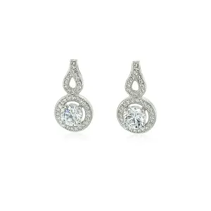 Unbranded 99437 Earrings With Circle And Teardrop Motif With Cubic Zir