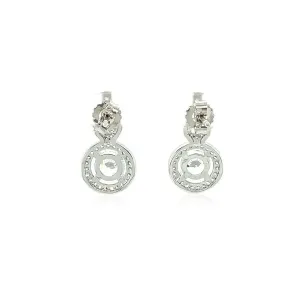 Unbranded 99437 Earrings With Circle And Teardrop Motif With Cubic Zir