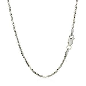 Unbranded 87700-18 Sterling Silver Rhodium Plated Round Box Chain 1.5m