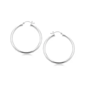 Unbranded 21256 Sterling Silver Rhodium Plated Polished Motif Hoop Ear