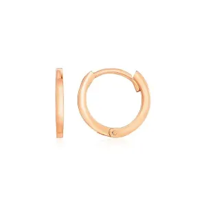 Unbranded 72360 14k Rose Gold Petite Polished Round Hoop Earrings