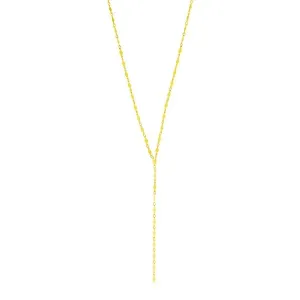 Unbranded 65609-17 14k Yellow Gold Polished Diamond Motif Lariat Neckl