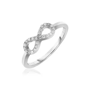 Unbranded 38707-6 Sterling Silver Infinity Symbol Ring With Cubic Zirc