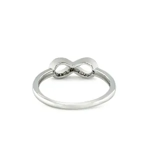 Unbranded 38707-6 Sterling Silver Infinity Symbol Ring With Cubic Zirc