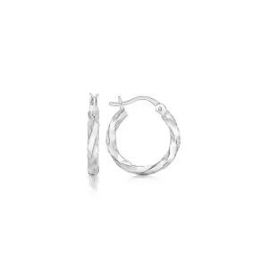 Unbranded 65066 Sterling Silver Polished Twist Design Hoop Earrings