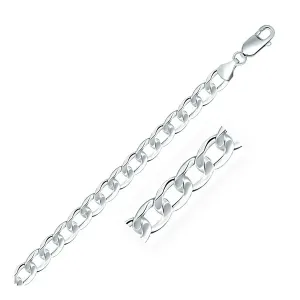 Unbranded 64887-20 Rhodium Plated 7.9mm Sterling Silver Curb Style Cha