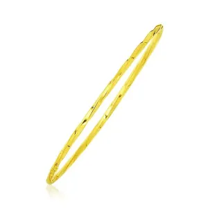 Unbranded 88045-8 14k Yellow Gold Thin Twisted Shiny Bangle Size: 8''