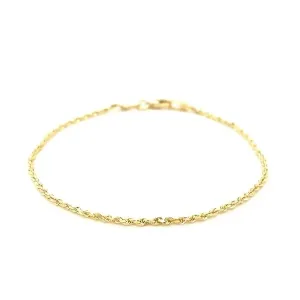 Unbranded 35670-7 10k Yellow Gold Solid Diamond Cut Rope Bracelet 1.5m