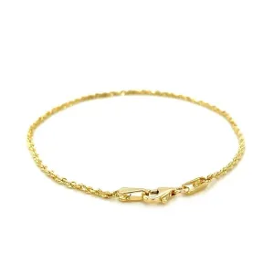 Unbranded 35670-7 10k Yellow Gold Solid Diamond Cut Rope Bracelet 1.5m