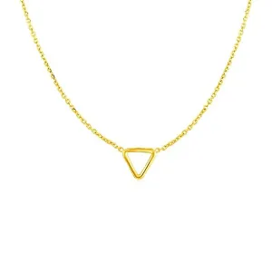 Unbranded 03396-17 14k Yellow Gold Necklace With Petite Open Triangle 