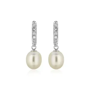 Unbranded 79684 Sterling Silver Earrings With Freshwater Pearls And Cu