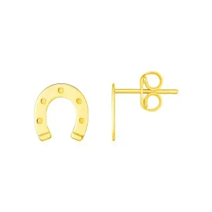 Unbranded 69240 14k Yellow Gold Horseshoe Earrings