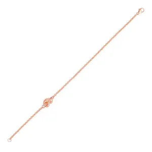 Unbranded 54998-7 14k Rose Gold Chain Bracelet With Polished Knot Size