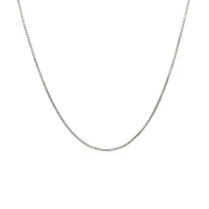 Unbranded 65561-18 Sterling Silver Rhodium Plated Box Chain 0.7mm Size