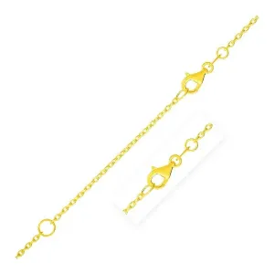 Unbranded 40545-18 Extendable Cable Chain In 14k Yellow Gold (1.2mm) S